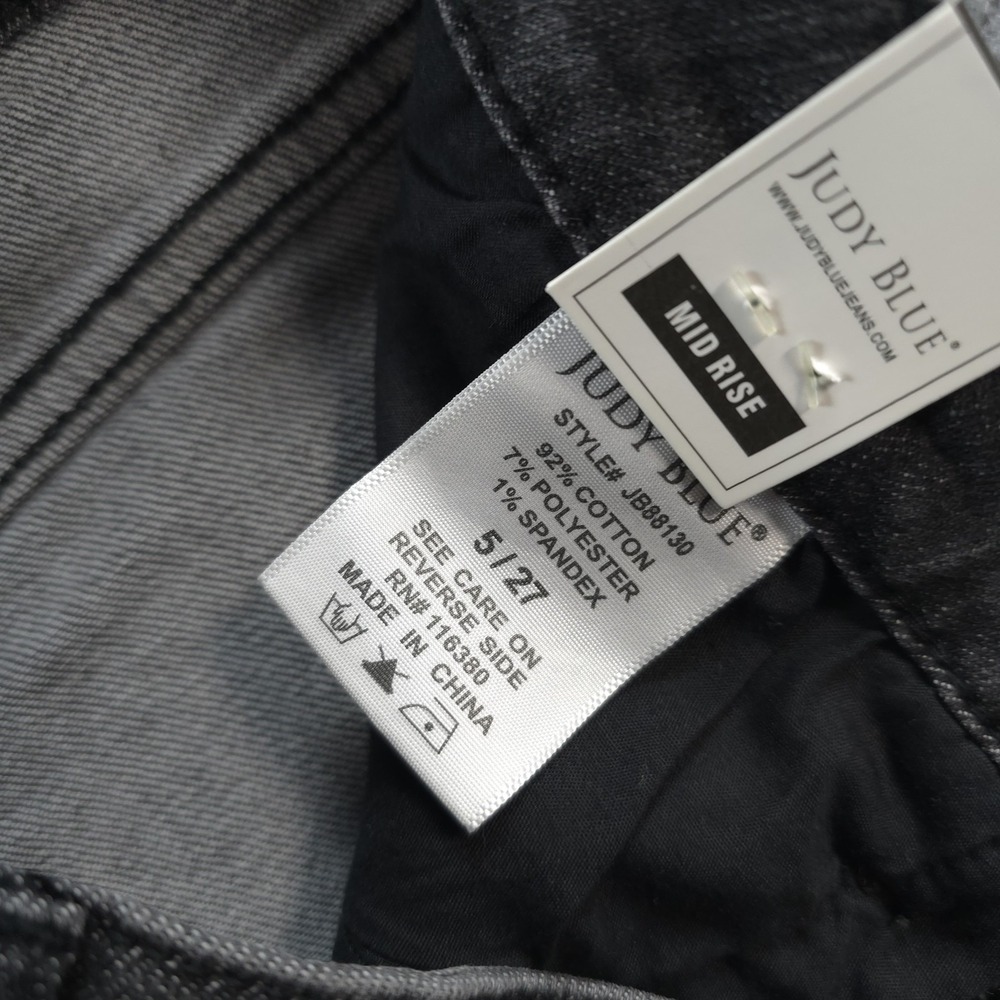 Judy Blue Jeans Womens 5/27 Black Boyfriend Mid Rise Relaxed Stretch Denim NEW - Picture 5 of 14